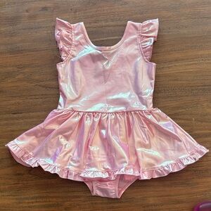 Girls Cheeky Plum Metallic Pink Dance Leotard